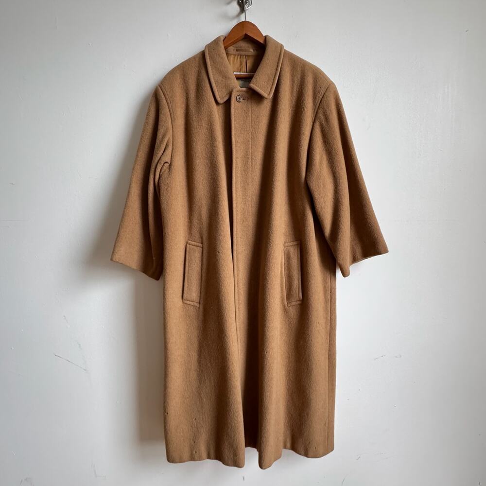 Rare Vintage Men's Distressed AQUASCUTUM  Long Camel Hair Coat